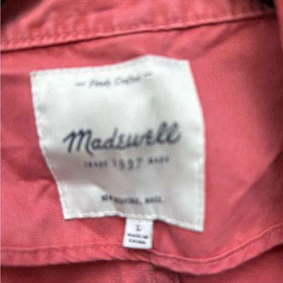 Madewell Dusty Rose/Brick Prosper Utility Jacket, Adjustable Waist, Pockets, L - Picture 3 of 10